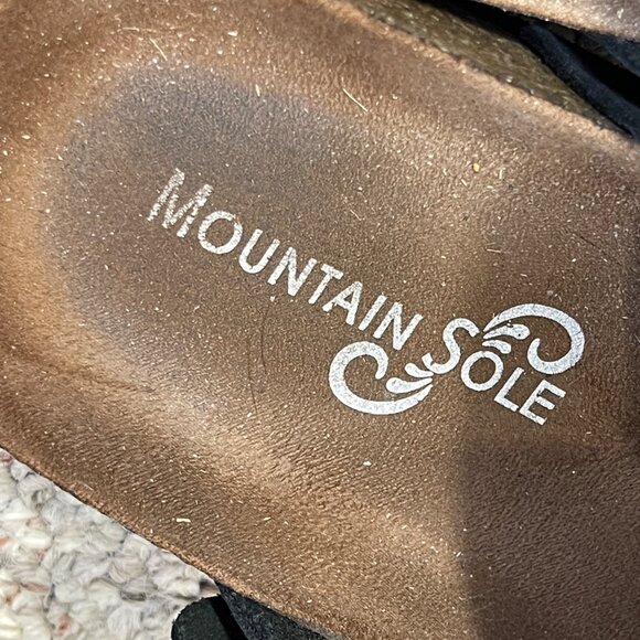 Mountain Sole Leather Sandal Black Toe Loop Silver Buckle Size 8 (READ) - Picture 6 of 8